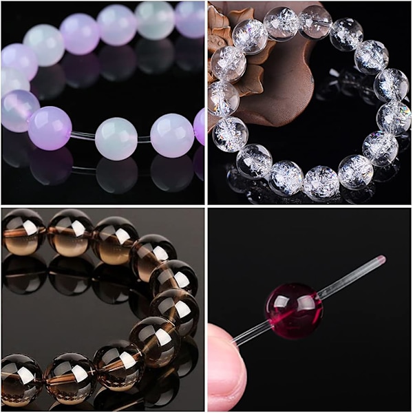 Transparent Elastiskt Tråd för Armband, 2 Rullar Stretchig Elastik
