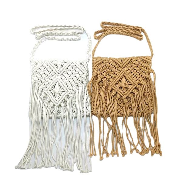 Korsblommig Tassel Damväska, Vintage Mini Tassel Väska