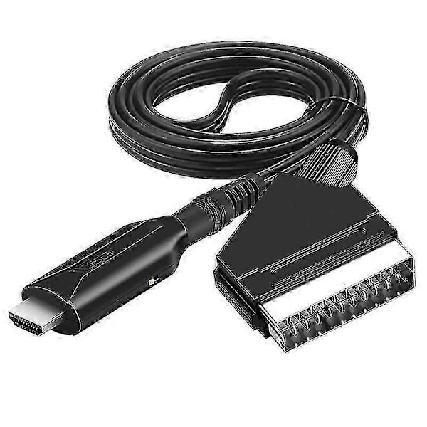 HDMI-kompatibel til Scart-kabel Bærbar 720p / 1080p Video Audio Adapter