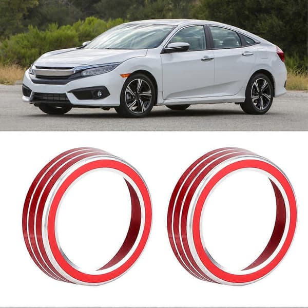 2 stk. Bil Aircondition Knap Trim Cover Dekal Ring Passer til Honda Civic 10.