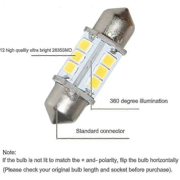 Marine LED Udskiftningspære Bådlys Pærer Super Bright 12 Volt 32 Mm Pærer Til Bådnavigationslys Båd A