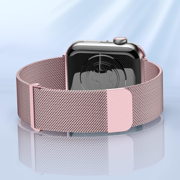 Guld/rosa metallrem kompatibel med Apple Watch -rem 42/44/45