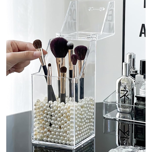 Børsteorganisator, akryl opbevaringsboks makeup børsteholder makeup Br