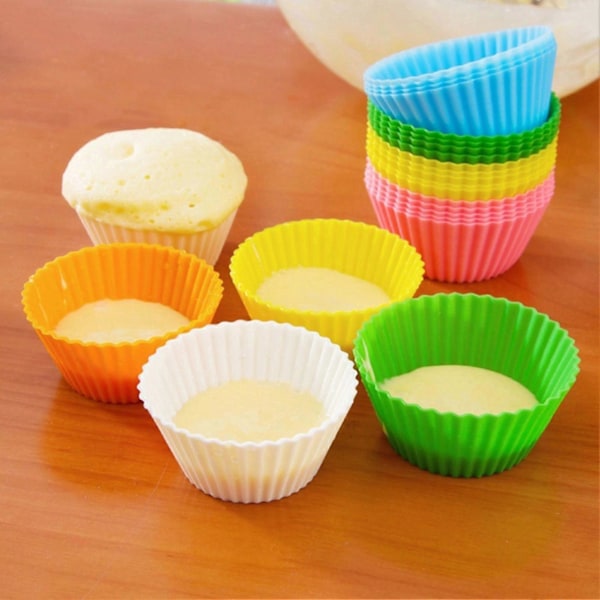 5 stk Kopp Geometrisk Form Non-stick Silikon Bakeform Muffinsform til Kjøkken 5PCS-Round