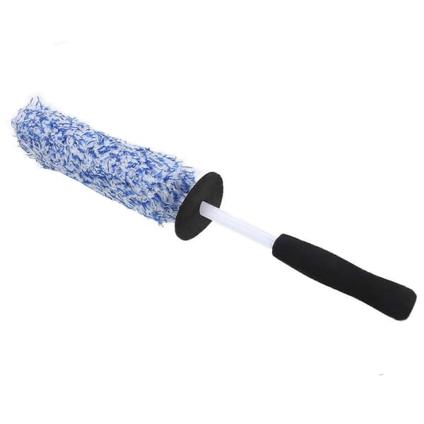 Bil Hjul Dæk Rengøringsbørste Mikrofiber Blød Multipurpose Lang Rækkevidde til Udstødning Kofanger Mudderbeskytter Blå
