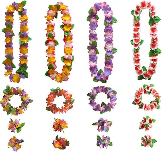 16 Pakk Hawaiianske Blomsterkjeder for Strandfest, Hawaii