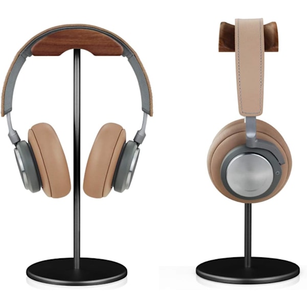 Hörlursställ Valnötsträ & Aluminium Headsetställ Natur Valnöt