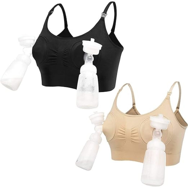 2 par brystpumper for kvinner, bustier, håndfri ammebh, myk