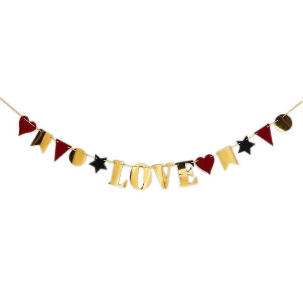 Happy Wedding Kjærlighetsbrev Hjerte Papir Banner Bryllupsgirlander Flagg Party Dekor Happy Wedding