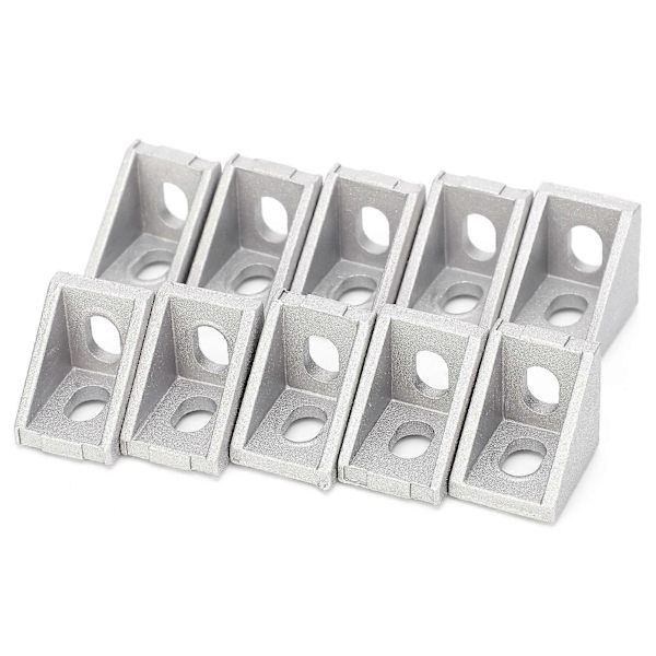 10 st Aluminium Rätvinkelkontakt 3D-skrivare 2020 Extruderingsprofil EU Standard Code T-typ