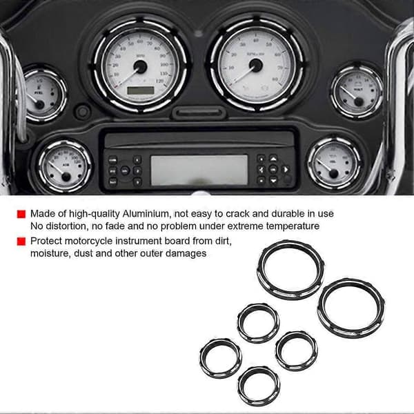 Motorcykel Instrumentbräda Hastighetsmätare Mätare Burst Bezel Trim Ring