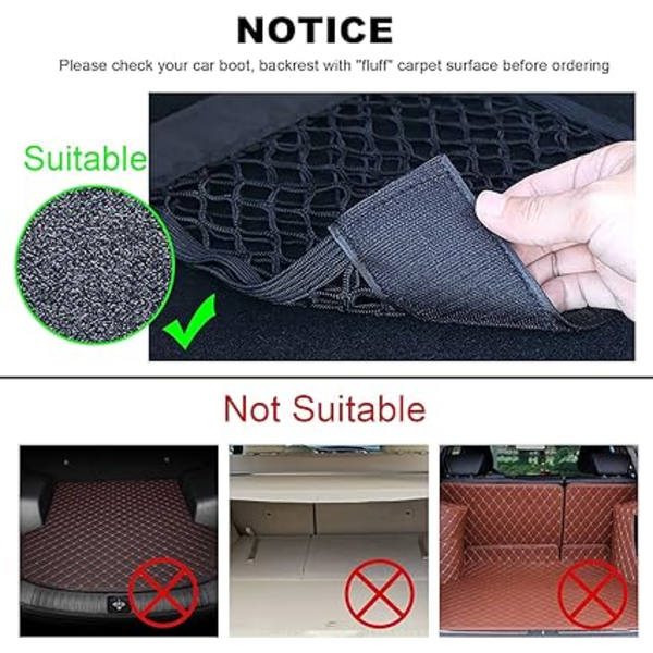 Bil Bagagerums Opbevaringsnet, (3 stk 50x25cm) Bagage Auto Sæde Organiser
