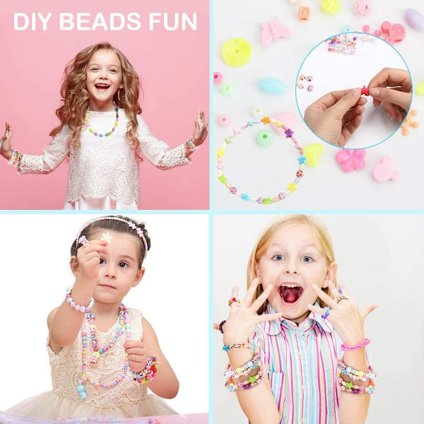Barnpärlor, DIY Armbandspärlor Set Barnpärlhalsband för Ponny