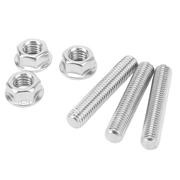 12 stk. Cylinderhovedbolt-sæt i rustfrit stål Udstødningsmanifold Stud Bolte Udskiftning til Chevy V8 LSX LS1 LS2 LS3 LS6 LS7