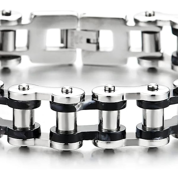 Mænds To-Tone Rustfrit Stål Armbånd - Motorcykel