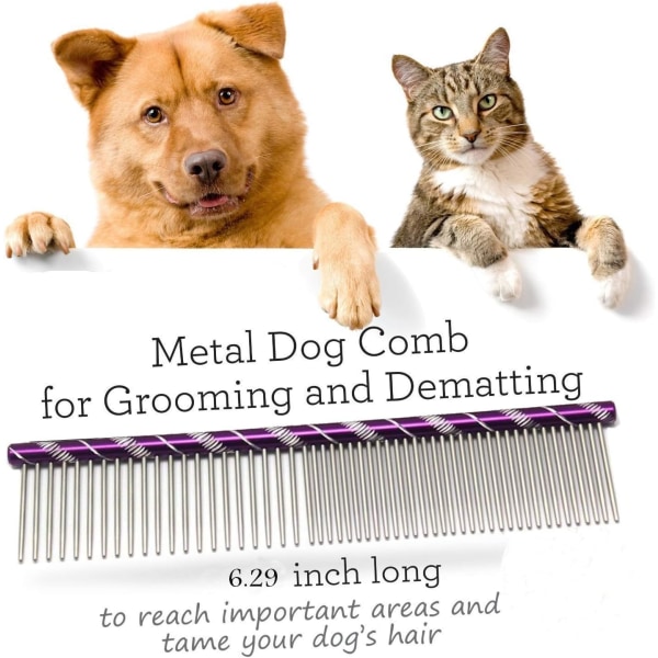 Hundekam Pet Katt Grooming Metall avrundet rygg Hundekam 16cm Rando