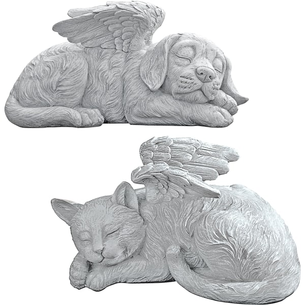 Design Toscano Minnesmerke Katt Kjæledyr Engel Æresstatue Gravsted,