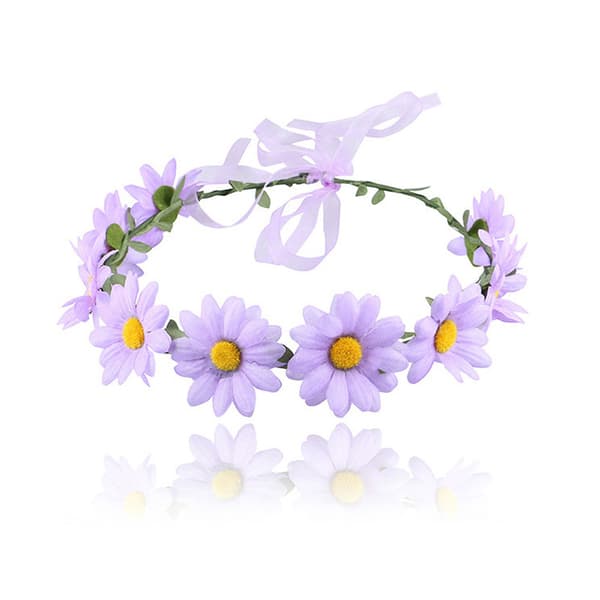 4 stk. Blomsterkrans Solsikke Hodebånd Flerfarget Blomsterhodebånd Justerbart Hårbånd Dame Hårtilbehør