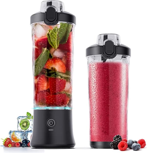 (Sort) Bærbar Blender 270 Watt til Shakes og Smoothies Vandtæt Blender