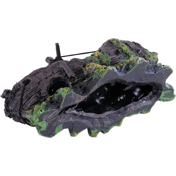 Kunstig Harpiks Akvarium Ornament Akvarier Skibsvrag Fiskeri B
