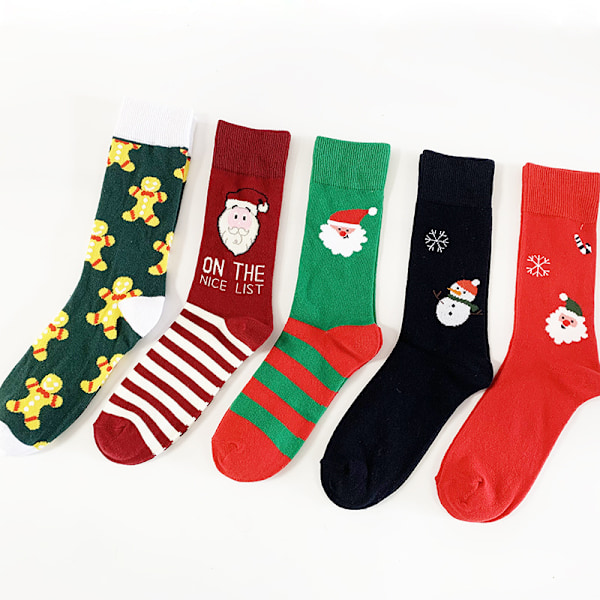 ##/5 Pairs Creative Cotton Warm Christmas Socks - Colorful Cartoon S##/