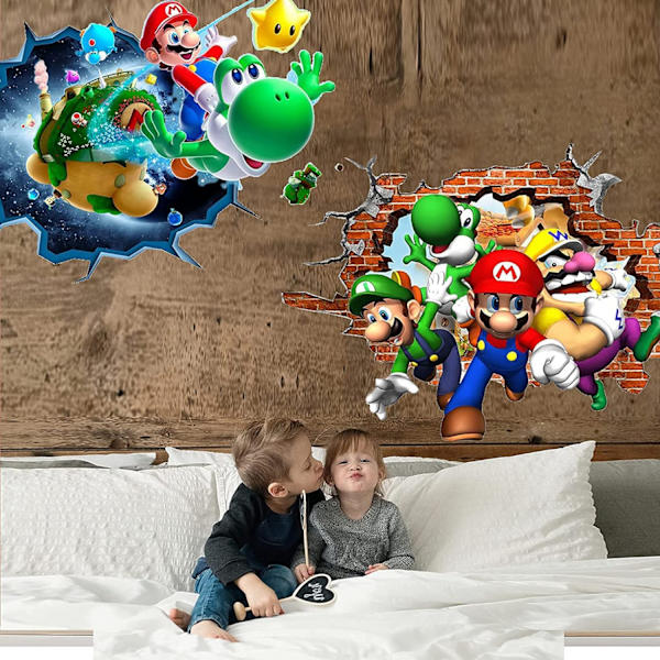 En 33,3 cm × 47 cm väggdekal Mario-affisch, väggdekoration Sup