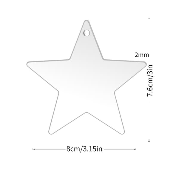 30 Stykker Juleemne Plakett - Pentagram, Juletreoppheng