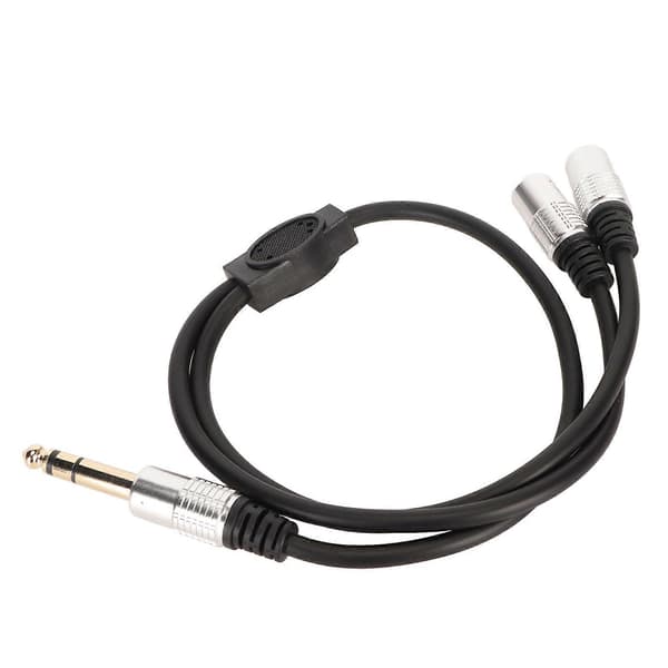 6,35 mm han til dobbelt 3,5 mm hun kabel Professionel Plug and Play Stereo Lydadapter til Forstærker Mikrofon Mixer Højttaler