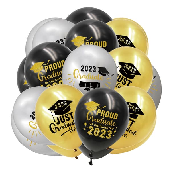 Dimissionsbannere og ballonsæt Dimissionsbanner Guld Sort Dimissionslatexballoner til College High School Dimissionsdekorationer