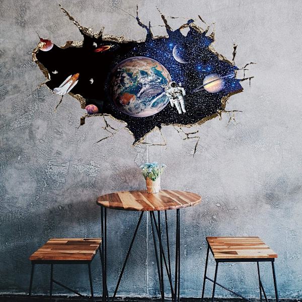 ##/3D Planet Galaxy Astronaut Väggdekaler, Avtagbara Universum Rymd##/