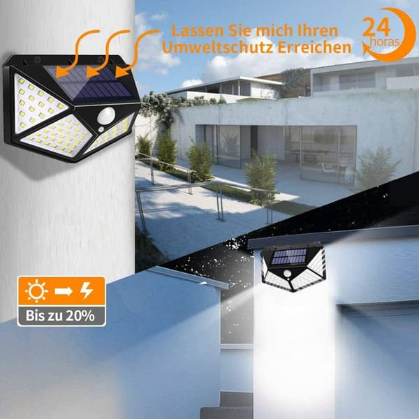 LED solcellslampa 4-pack solcell utomhuslampa IP65 vattentät 100 LED