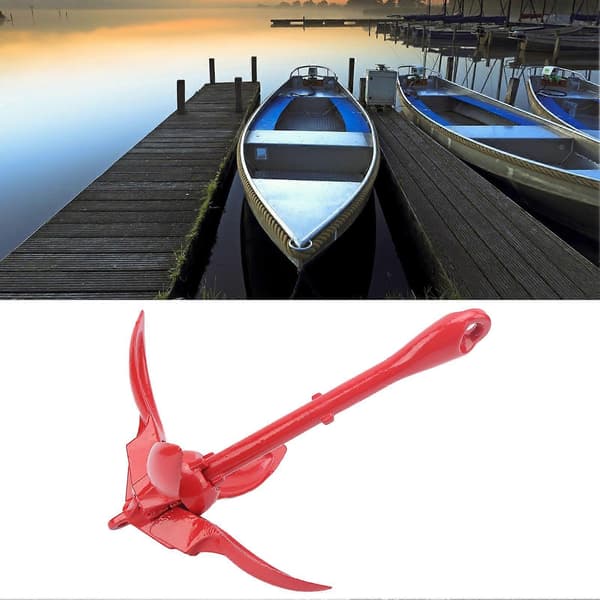 1,5 kg Foldbar Grapnel Anker Rustfrit Stål Hardware til Båd Yacht Flåder Kanoer Kajakker