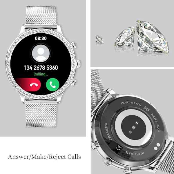##/Smartklockor Kvinnor, Ring/Svara/Avvisa Samtal Fitness Tracker Wat##/