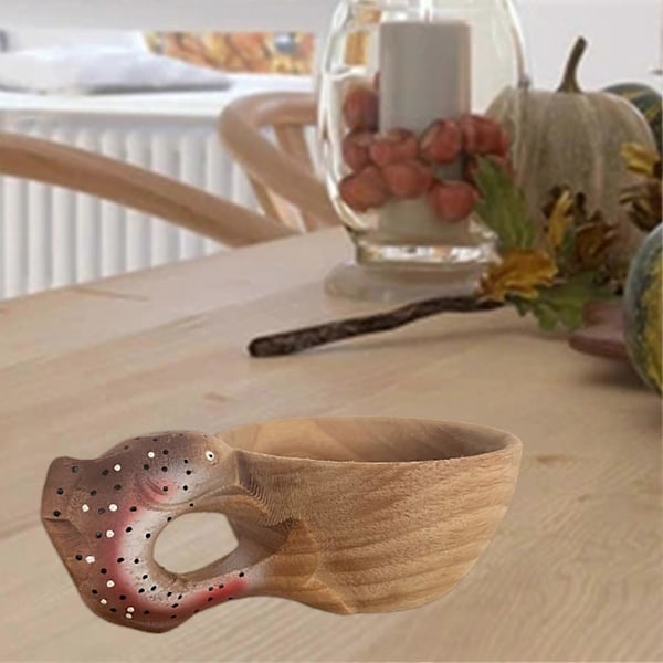 Vattenmugg Handgjord Räv Snidad Nordisk Stil Djurhuvud Bild Kopp för Hemmet 4