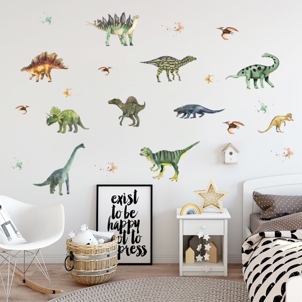 Tejpad med tecknad dinosaurie för vägg, vardagsrum, sovrum