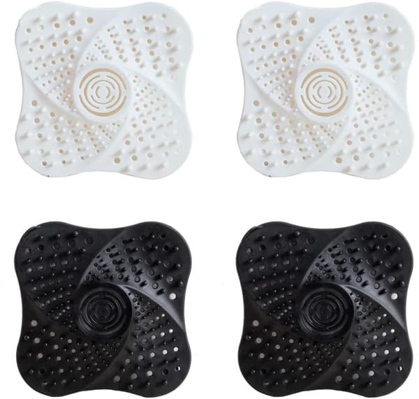 Sett med 4 Silikon Sink Sil, Dusj Hår Sil, Drain Pro