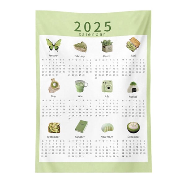 Seinäkalenteri 2025, selkeä painatus, seinäkoriste, pestävä, kodin ja toimiston sisustus, muistutus tärkeistä päivämääristä, suorakulmainen, repeytymätön seinävaate toimistoon H