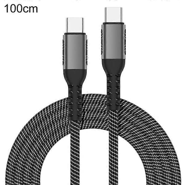 Datakabel 2-i-1 Snabbladdning 5A PD 100W Typ-C till Typ-C Laddningskabel för Laptop 100cm