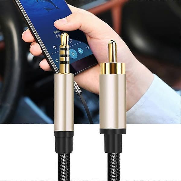 1/2m RCA til AUX 3.5mm Jack Koaksial Lydkoblingskabel for Xiao-mi 1/2 TV 2M