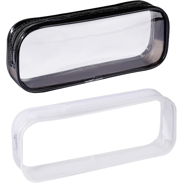 Transparent Pennfodral PVC Blixtlås Pennfodral Stor Kapacitet Mak