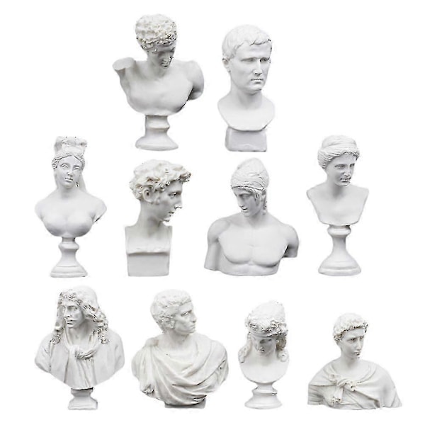 10 stk. Skrivebordsdekor Retro Kunststatue Rom Resin Håndverk Figur