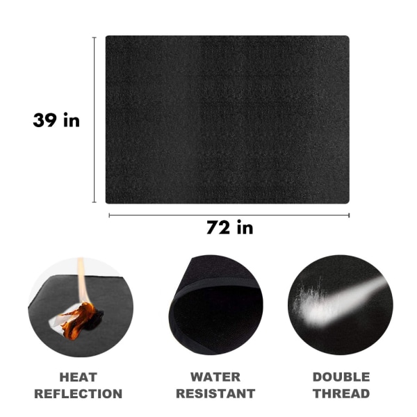 Grillmatte for Gassgrill, Beskyttelse for Dekk, Brannsikker