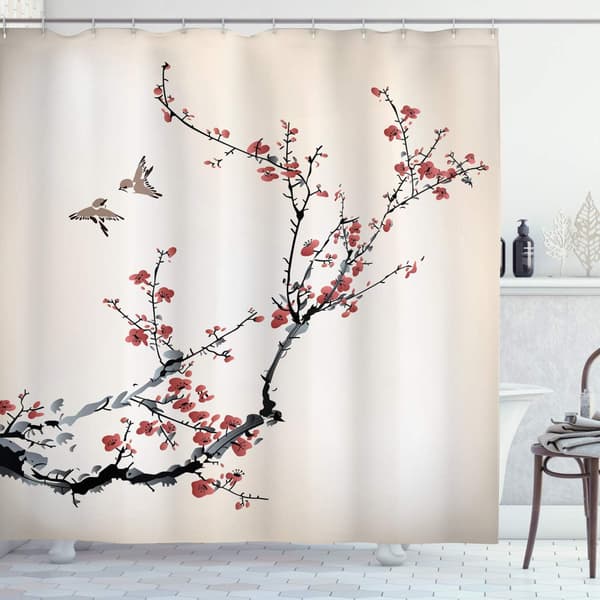 Nature Dusjforheng, Kunst Stil Fugler, Stoff Bad Dekor Se