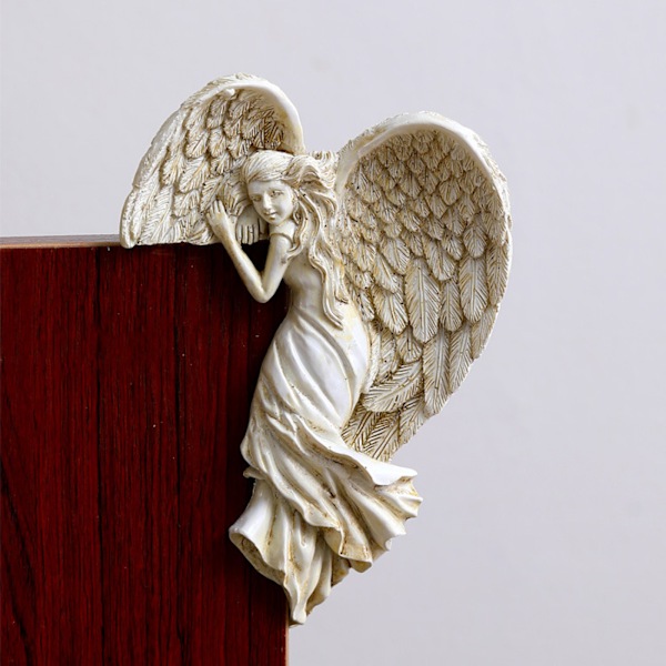 ##/Vægdekoration objekt havefigur siddende fe havedekorationer elver##/