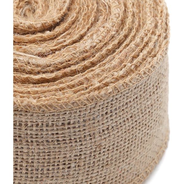 2 stykker naturjutebånd 6cm x 10m håndlavet linbånd