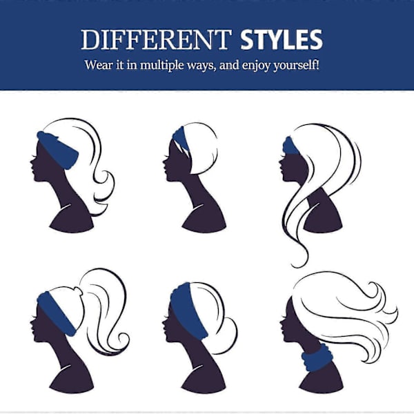 Hårband för damer, multifunktionellt hårband, multi-styl Royal Blue