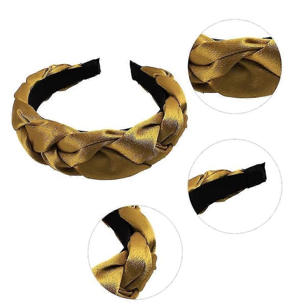 Hårband för kvinnor Sammet Flätade Hårband Mode Hårband Kors Hårtillbehör gold