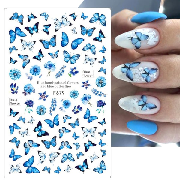 #Butterfly negle art sticker 10 ark negle art sticker dekoration negle design manicure#