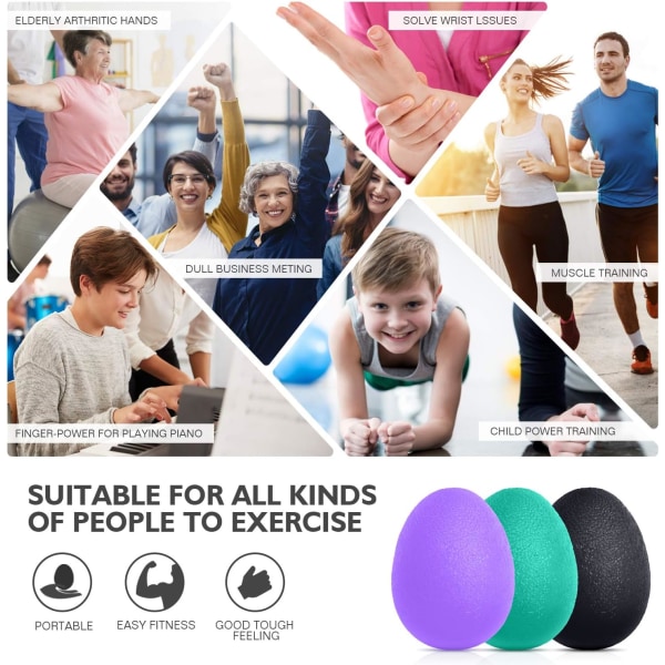 Stressipallot, 3 kpl setti, 3 vastusastetta (Purp