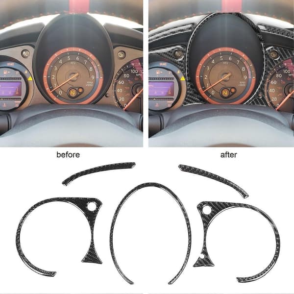 5 stk. Karbonfiber Dashboard Panel Cover Trim Dekor Passer for 370Z Z34 2009?2020